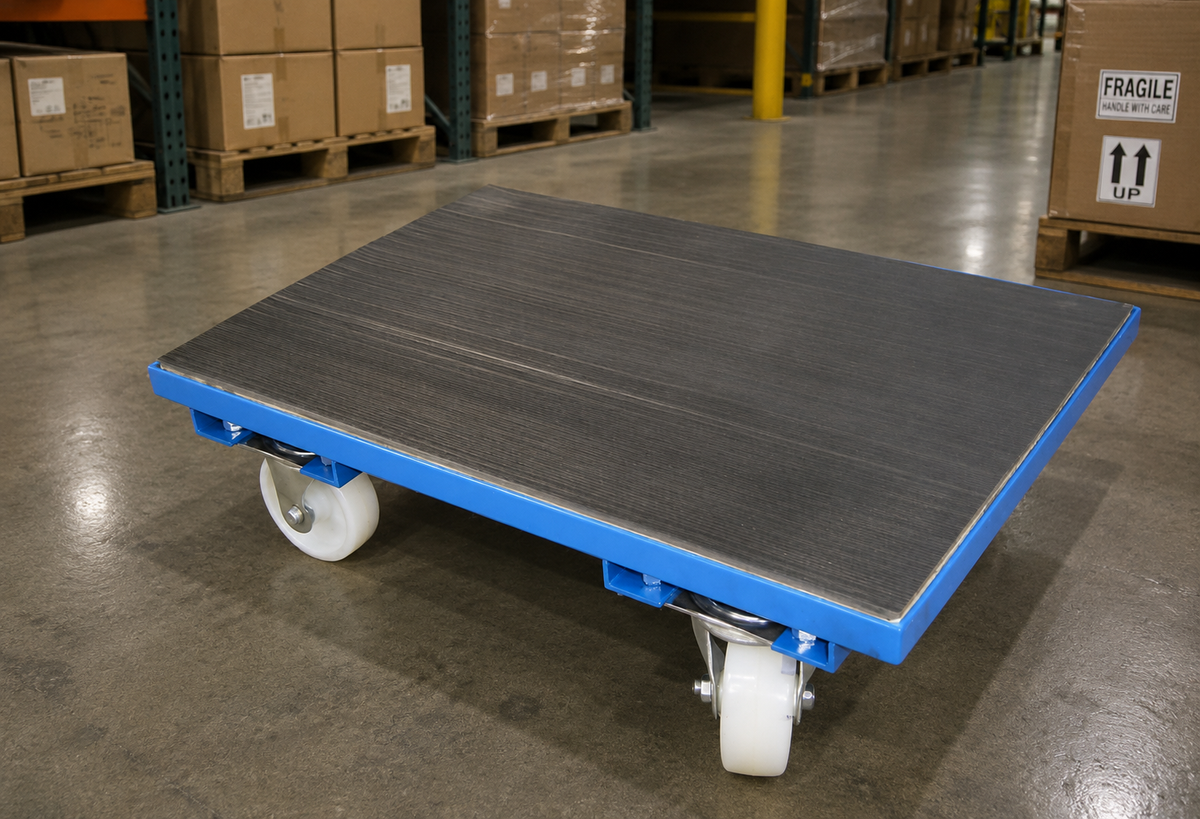Steel Frame Dolly, with Board & Rubber Top, 600 x 400 mm