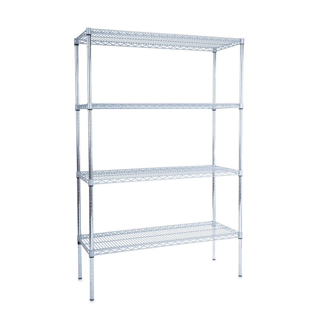 Heavy Duty Plastic Coated Wire 4 Tier Hygienic Shelving Unit (1700MM High)