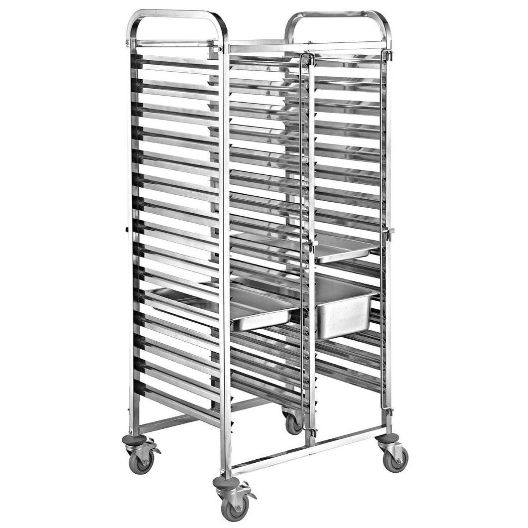 Twin Column 15 Level Gastronorm Racking Trolley 1/1