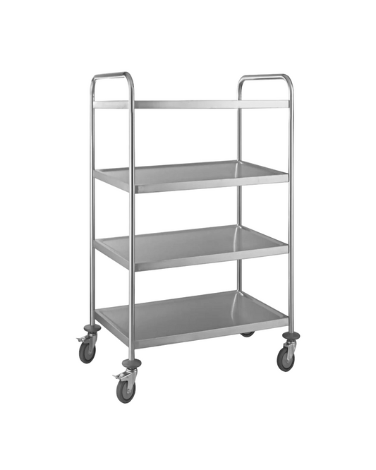 Flat Pack 4 Tier Stainless Steel Serving / Catering Trolley