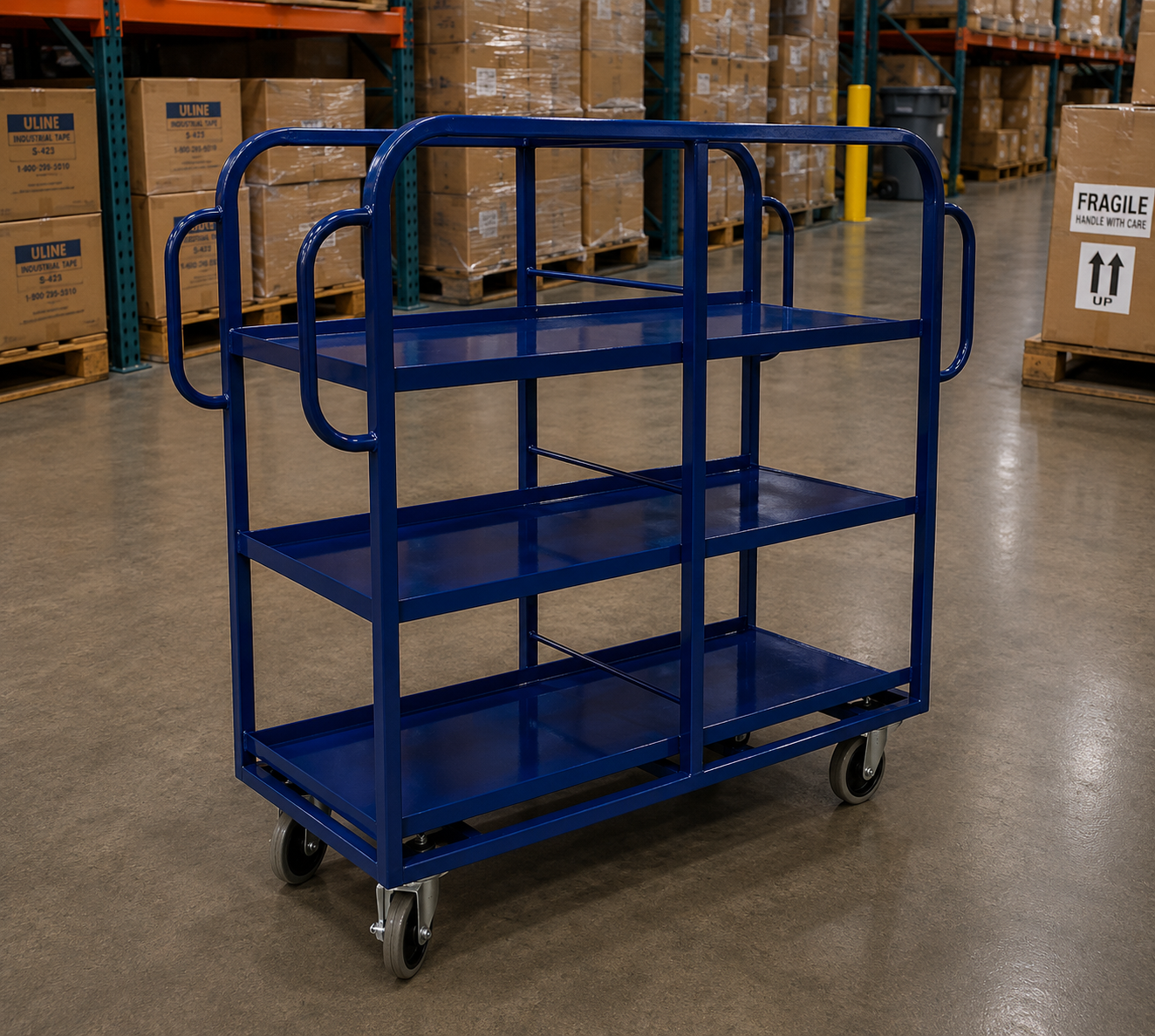 Narrow Aisle Order Picking Trolley For 6 Boxes