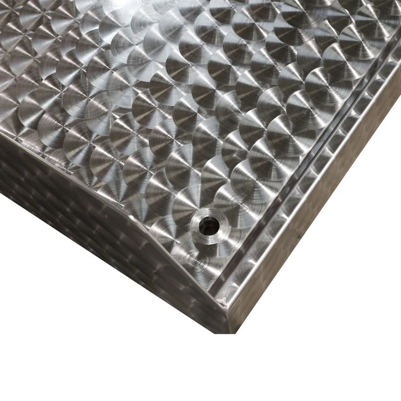 Stainless Steel Circular Polished Table With Solid Undershelf, Upstand & Outlet 1500mm X 900mm