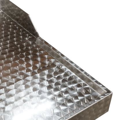 Stainless Steel Circular Polished Table With Solid Undershelf, Upstand & Outlet 1500mm X 900mm