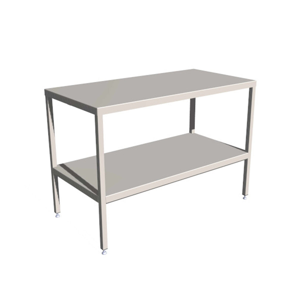 Stainless steel light duty table with undershelf 900mm x 600mm