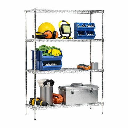 Chrome Wire Shelving Unit (1800mm High) 4 or 5 Tier