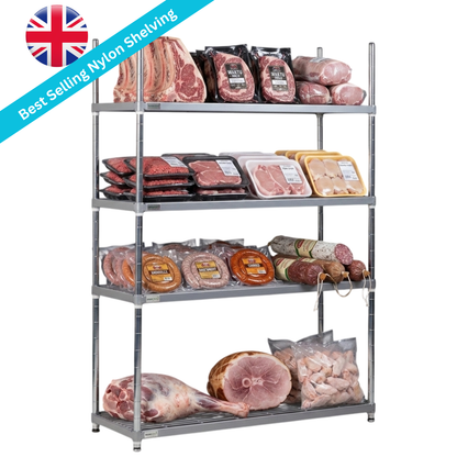 Nylon 4 Tier Wire Shelving Unit (1700mm High)