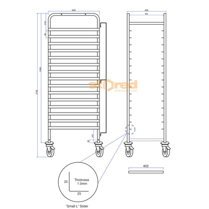 Bakery Rack 15 Level Bakery Trolley – Stored Handled
