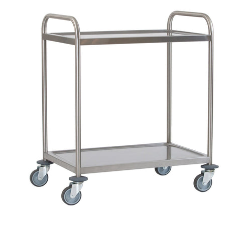 Fully Welded Stainless Steel 2 Tier Serving Trolley Small
