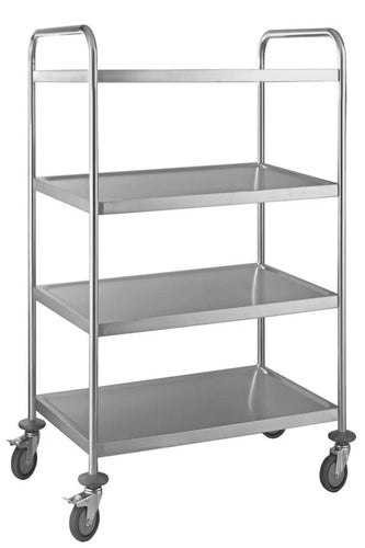 Flat Pack 4 Tier Stainless Steel Serving / Catering Trolley