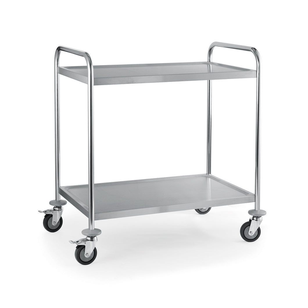 2 Tier Stainless Steel Serving / Clearing / Catering Trolley
