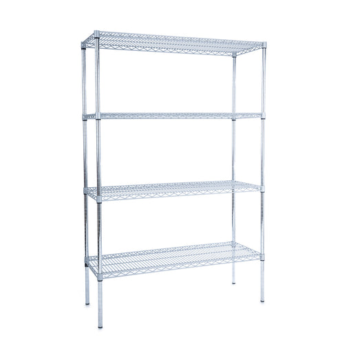 Heavy Duty Plastic Coated Wire 4 Tier Hygienic Shelving Unit (1700MM High)